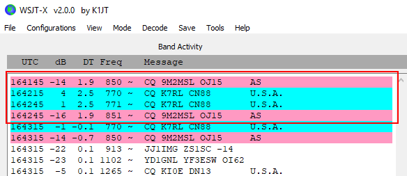 WSJT-X screen shot